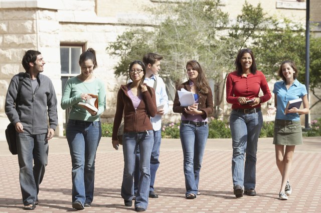 Group of students walking together