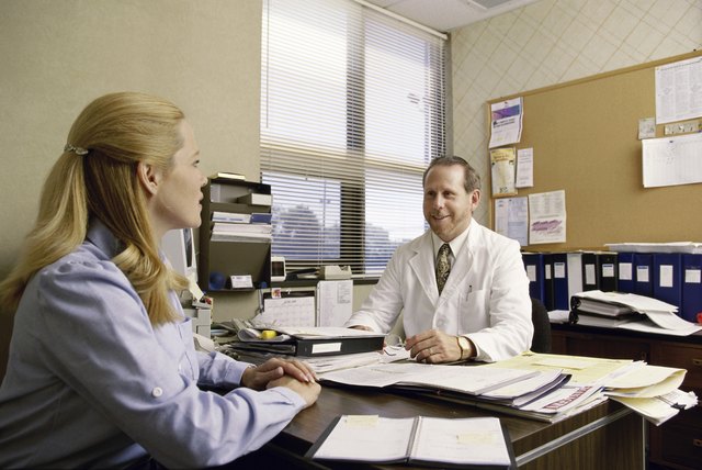 Female patient consulting a male doctor