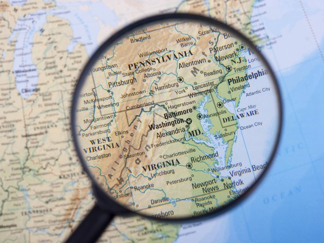 East Coast under loupe