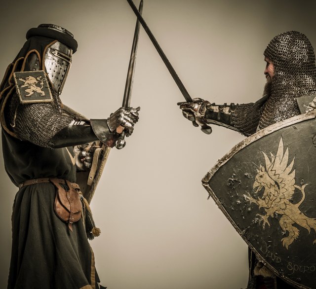 Fight between two medieval knight