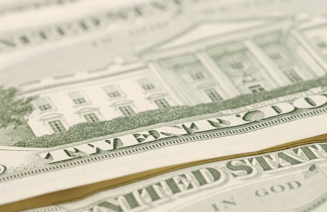 Twenty dollar bill close-up