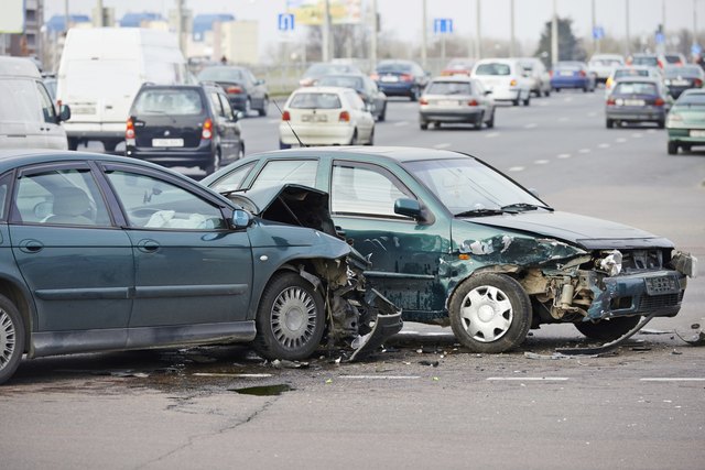car crash collision in urban street