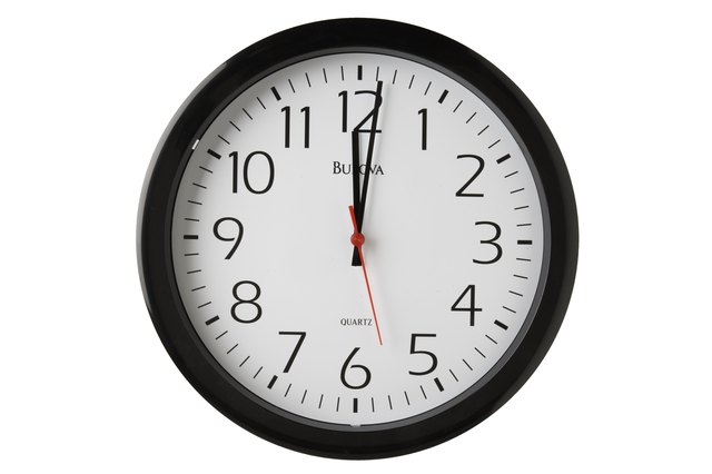 Clock showing one minute past 12 o'clock