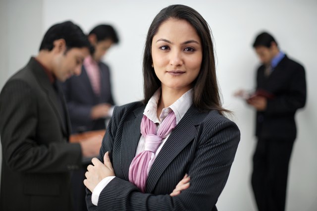 Portrait of businesswoman, selective focus