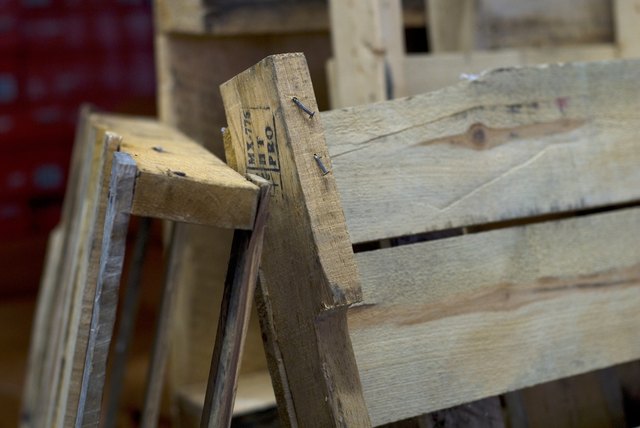 Close-up of wooden pallets