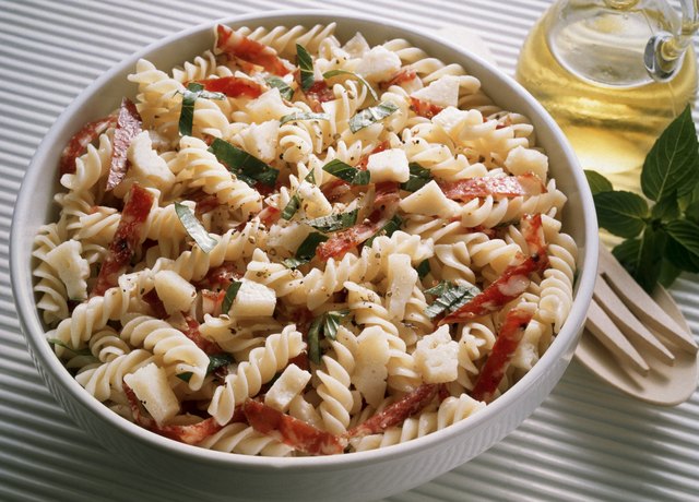 Pasta Salad with Salami and Basil