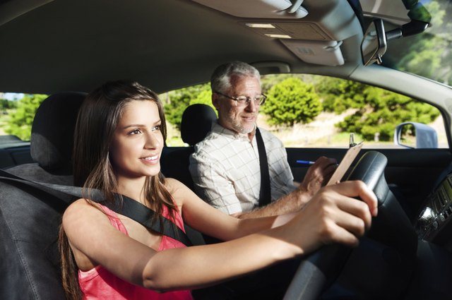 young driving lesson