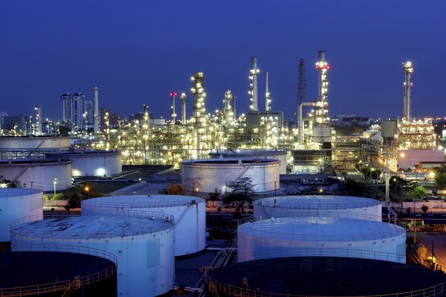 Oil refinery at twilight